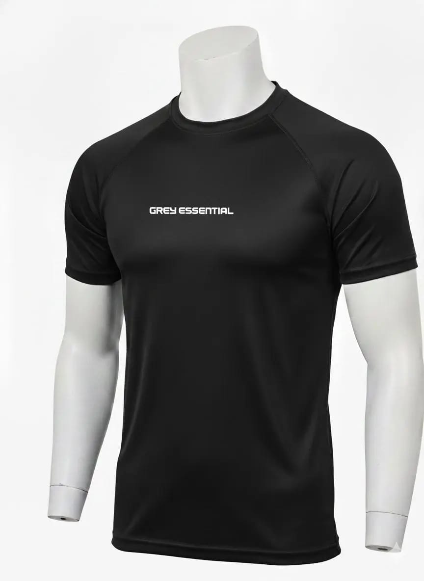 Grey Essential Perfomance T-Shirt In Black