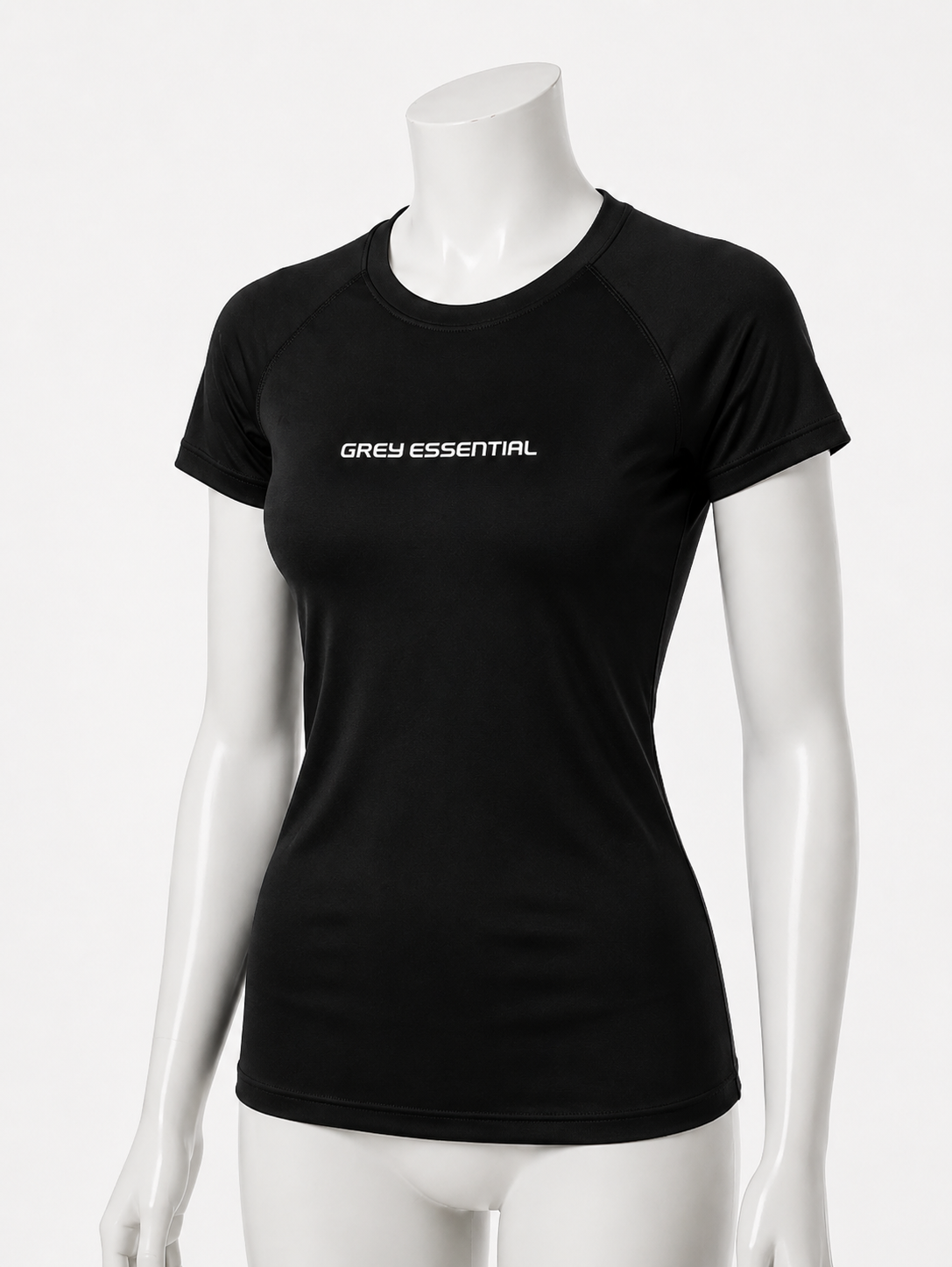 Grey Essential Performance Tee In Black