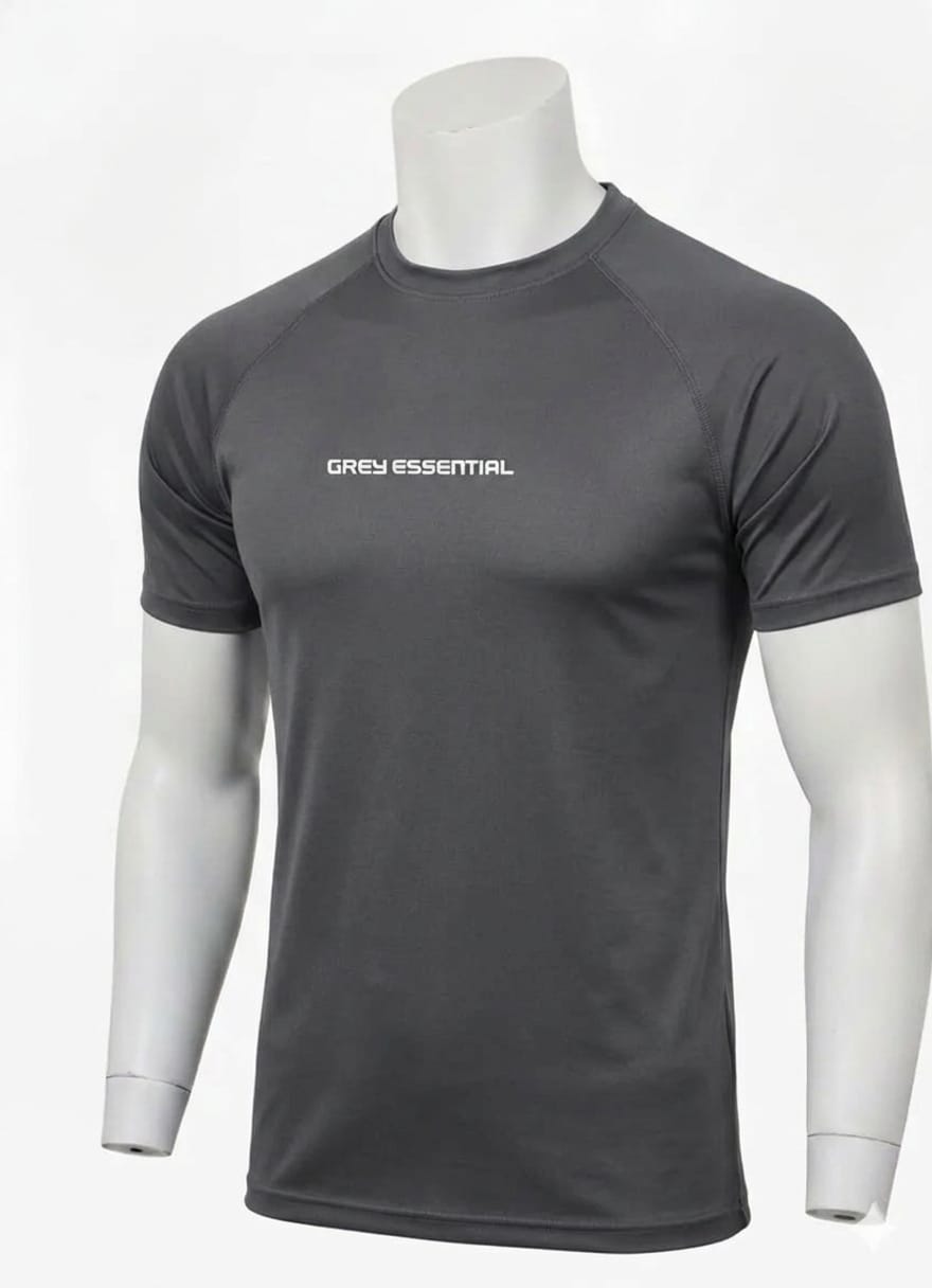 Grey Essential Perfomance T-Shirt In Grey